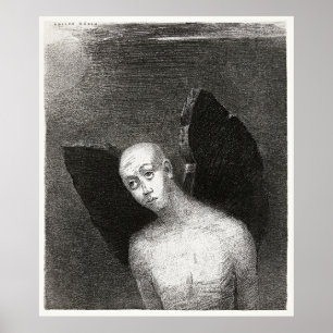 Póster El ángel caído de Odilon Redon