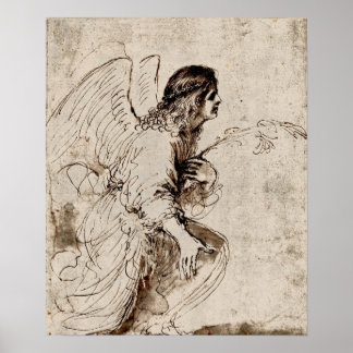 Póster El Ángel de la Anunciación dibujado por Barbieri