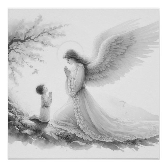 Póster El ángel de la guarda reza con el niño (Anverso)
