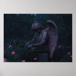 Póster El ángel doliente   Ruinas de cementerio biolumini