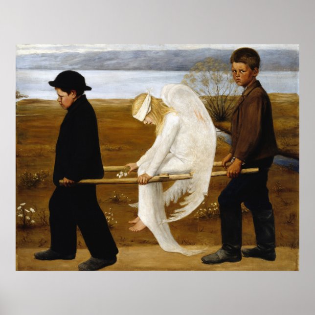 Póster El ángel herido pintando Hugo Simberg, 1903 (Frente)
