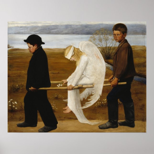 Póster El ángel herido, Simberg  (Frente)