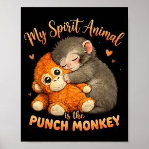 Póster El animal espiritual es el mono de peluche golpean