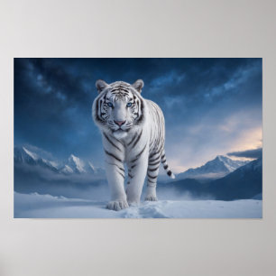 Póster El animal salvaje del tigre Majestic una noche de 