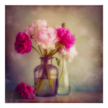 El antiguo Bouquet Peony en las jaulas de vidrio