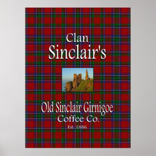 Póster El antiguo café Sinclair Girnigoe de Clan Sinclair