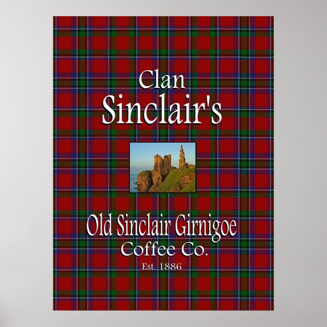 Póster El antiguo café Sinclair Girnigoe de Clan Sinclair (Frente)