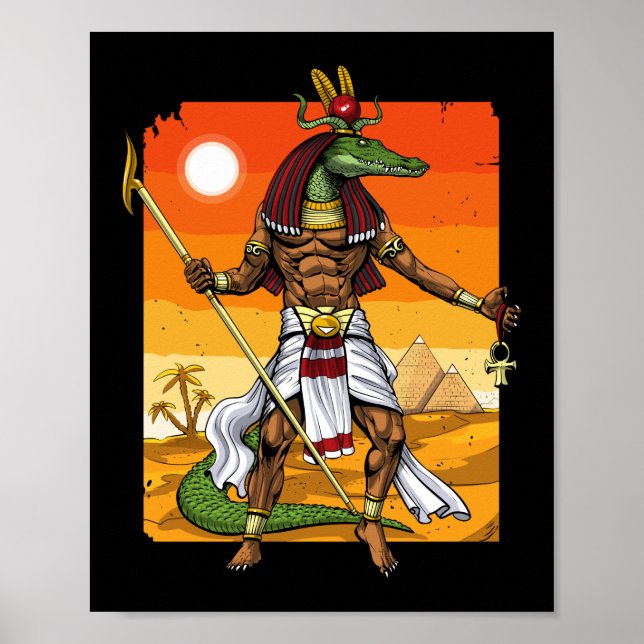 Póster El antiguo Dios Egipcio Sobek (Frente)