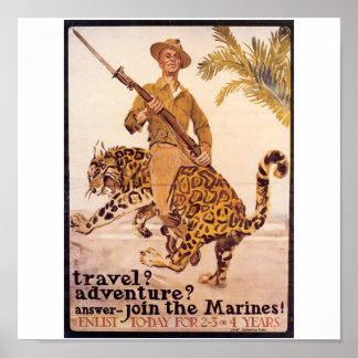 Póster El antiguo Poster de infantes de marina de EE.UU. 