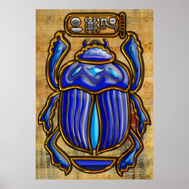 Póster El antiguo Scarab Egipcio (Frente)