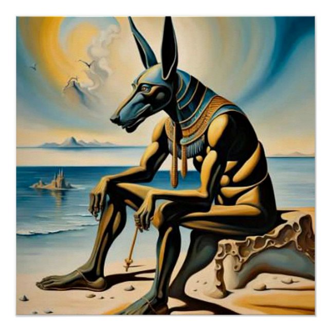 Póster El Anubis se encuentra en la playa (Anverso)