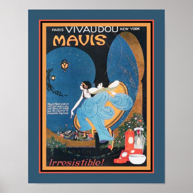 Póster El anuncio Art Decó Vivaudou Mavis de 1920 (Frente)