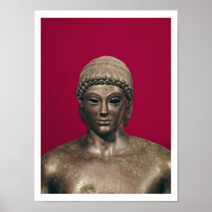 Póster El Apolo de Piombino, cabeza de la estatua, encont