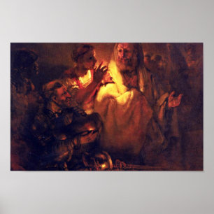 Póster El apóstol Peter niega a Cristo, por Rembrandt