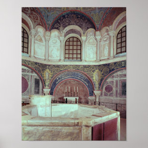 Póster El apse con la fuente bautismal