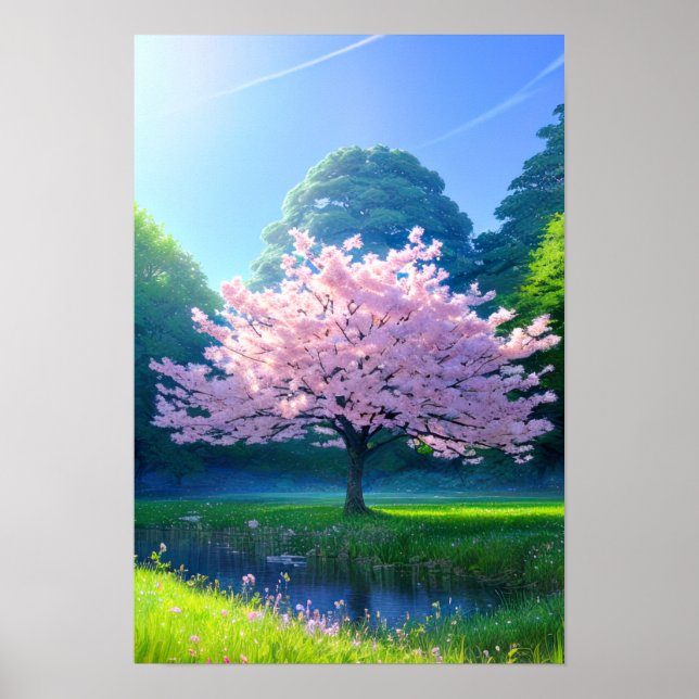 Póster El Árbol de cerezas solitario (Frente)