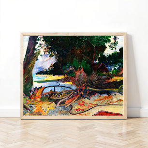 Póster El árbol de hibisco (Te burao) de Paul Gauguin