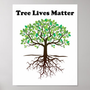 Póster El árbol de la Tierra vive el problema - Salven lo