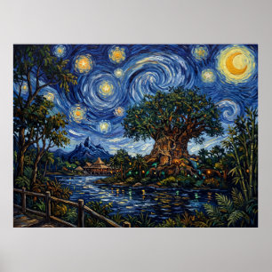 Póster El Árbol de la Vida bajo un cielo de Van Gogh — An