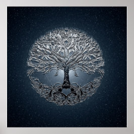 Póster El árbol de la vida cielo azul noche pacífica