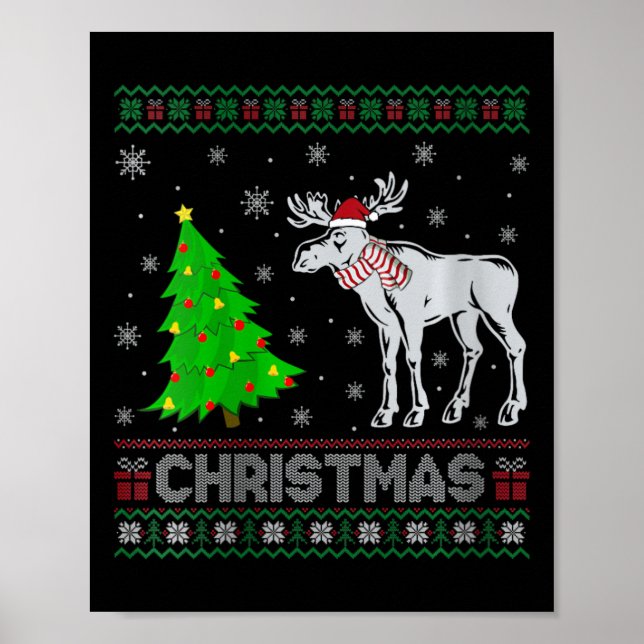 Póster El árbol de navidad de Moose que ilumina a Navidad (Frente)