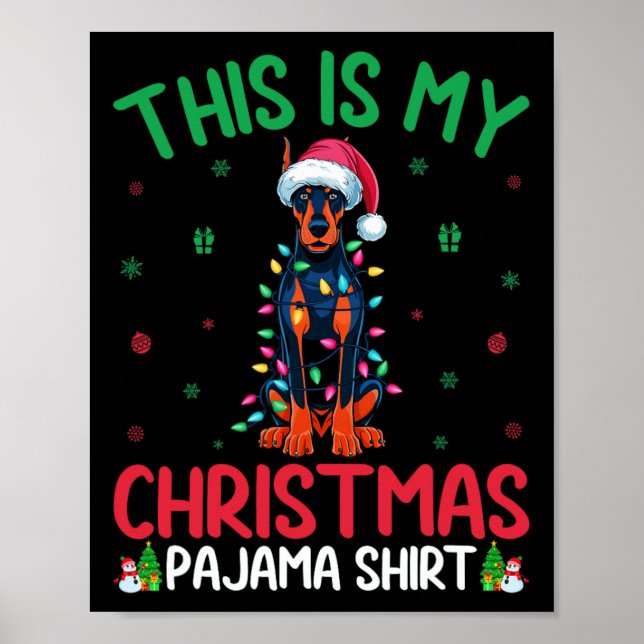 Póster El árbol de navidad feo Santa Doberman Pinscher (Frente)