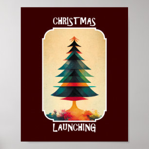 Póster El árbol de navidad se está despegando Diseño ar
