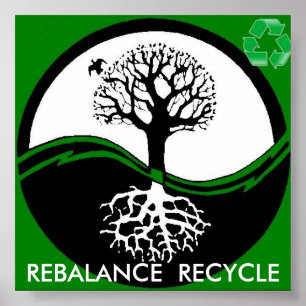 Póster el árbol de yang del yin recicla el poster a
