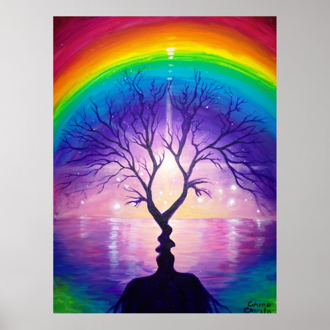 Póster El árbol del beso bajo el arcoiris del amor (Frente)