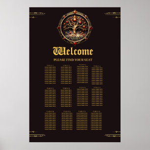 Póster El árbol dorado de la vida del misticismo,