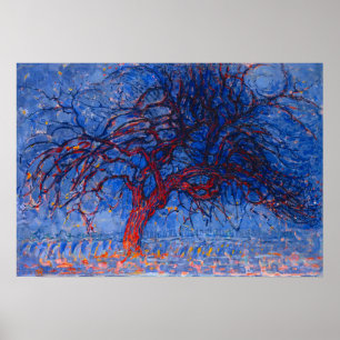 Póster El árbol rojo de Mondrian