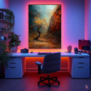 Póster El Árbol Superviviente Solitario - Paisaje Majestu