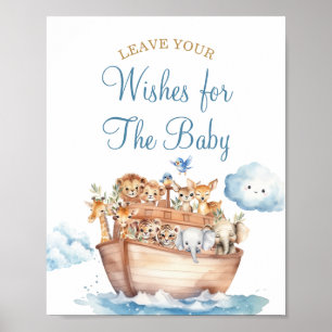 Póster El arca de Baby Shower de Cute Boy Noah quiere un