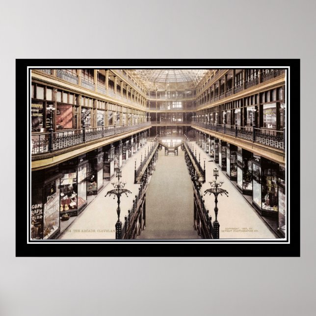 Póster El Arcade de Cleveland circa 1900 (Frente)