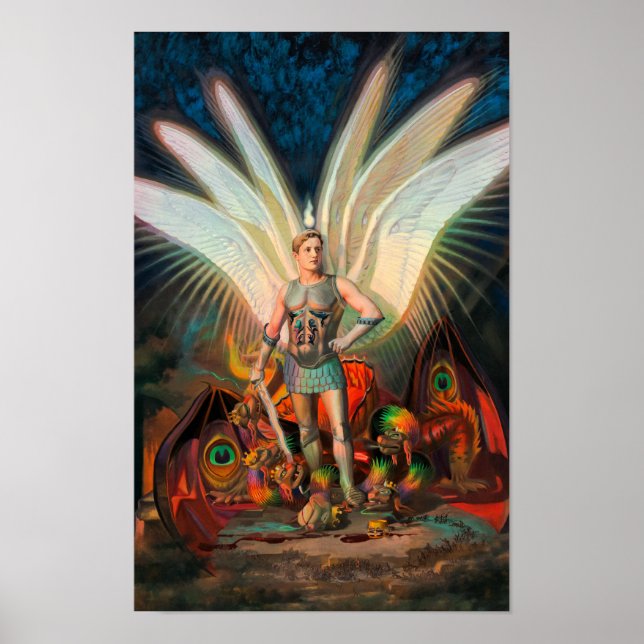 Póster El Arcángel Michael derrota al dragón (Frente)