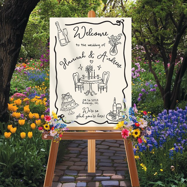 Póster El arco del marco ondulado de la Boda de bienvenid (Subido por el creador)