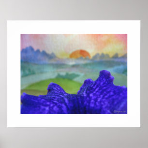 Póster El arco iris de la puesta del sol representa el
