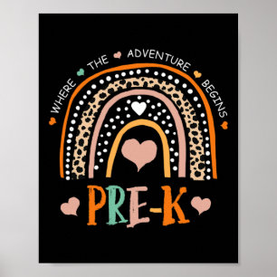 Póster El arcoiris leopardo pre K donde comienza la avent
