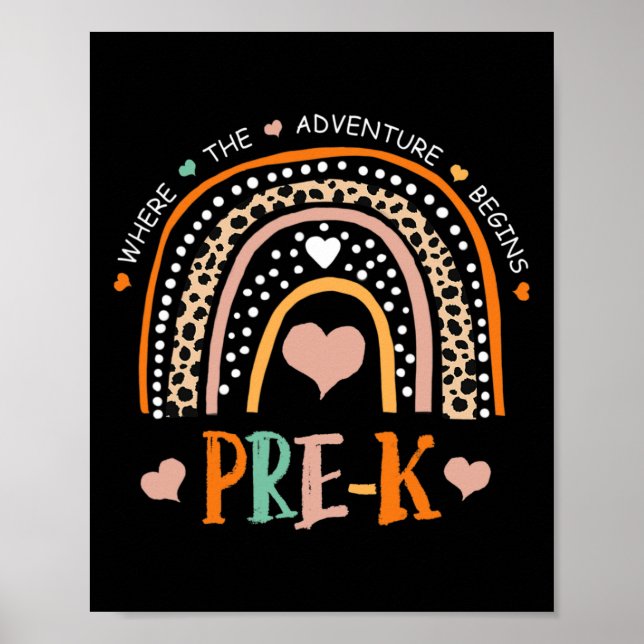 Póster El arcoiris leopardo pre K donde comienza la avent (Frente)