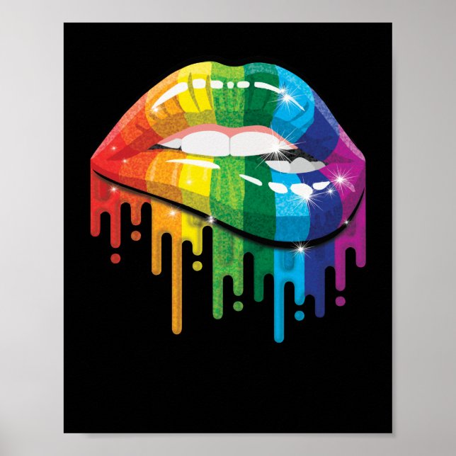 Póster El arcoiris levanta orgullo Gay Lesbian LGB Regalo (Frente)