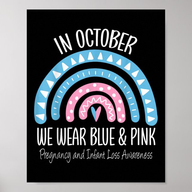 Póster El Arcoiris Lleva Embarazo Rosa Azul Y Pérdida Inf (Frente)