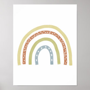 Póster El arcoiris neutral del Boho moderno
