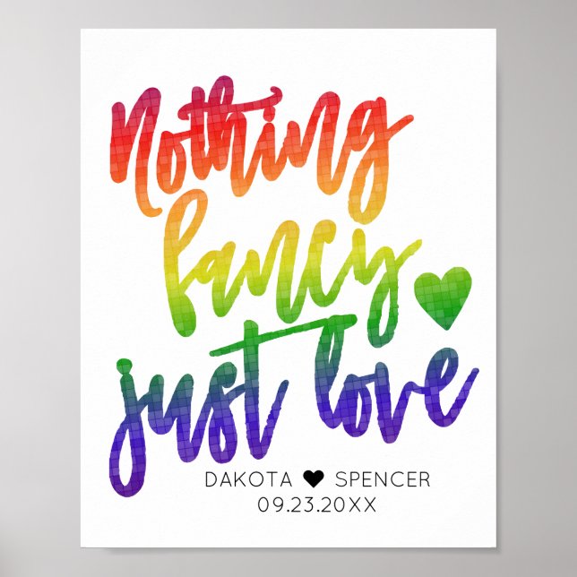 Póster El arcoiris no es nada malo solo amar | Boda Casua (Frente)