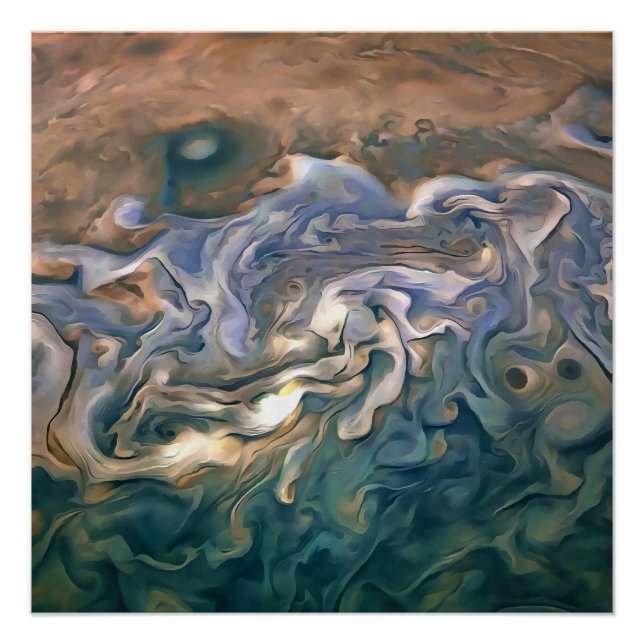 Póster El arte abstracto del mar azul y tranquilo (Anverso)