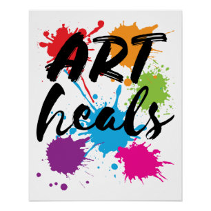 Póster El arte cura la terapia terapeuta artística