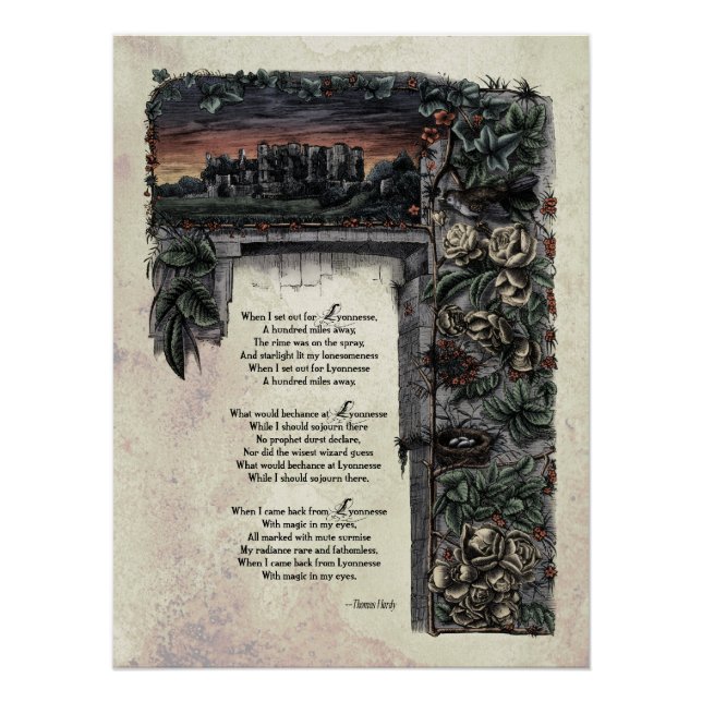 Póster El arte de la poesía victoriana Hardy "Lyonnesse"  (Anverso)