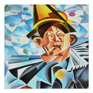 Póster El arte geométrico del payaso melancólico