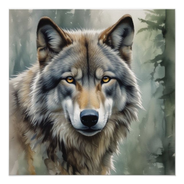 Póster El arte Inspirador motivacional de Lone Wolf (Anverso)