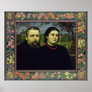 Póster El artista con su esposa Bonicella, 1887