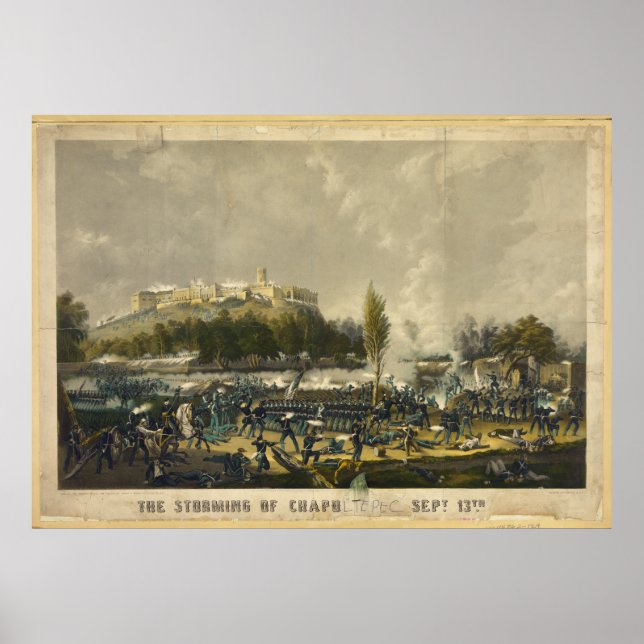 Póster El asalto de la guerra mexicana-americana en Chapu (Frente)